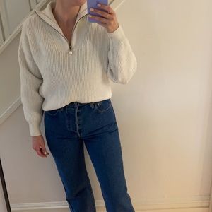 Ski bunny half zip with pearl